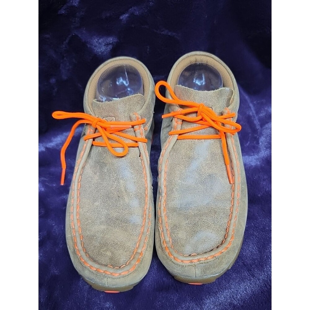 Twisted X Youth Boots in Taupe with Orange Laces sz 5M